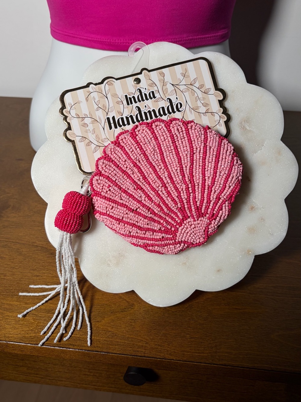 VIRAL BEADED BAG - PINK SEASHELL WALLET 2026